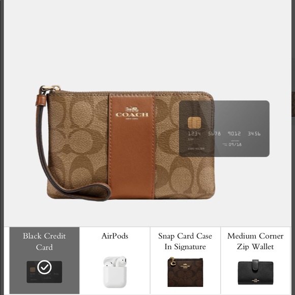 COACH Corner Zip Wristlet In Signature Canvas - Picture 16 of 16